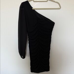 Elegant Black One-Shoulder Dress